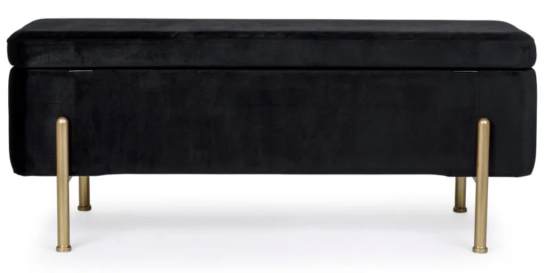 New Bizzotto PANCA CONTENITORE IN VELLUTO NERO - IRINA