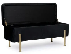 New Bizzotto PANCA CONTENITORE IN VELLUTO NERO - IRINA