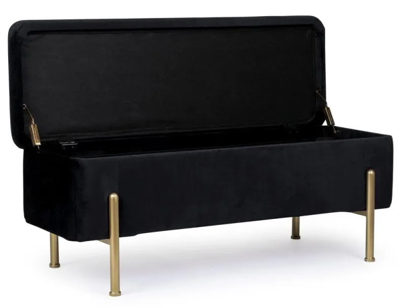 New Bizzotto PANCA CONTENITORE IN VELLUTO NERO - IRINA