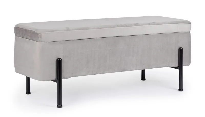 New Bizzotto PANCA CONTENITORE IN VELLUTO GRIGIO CHIARO - IRINA