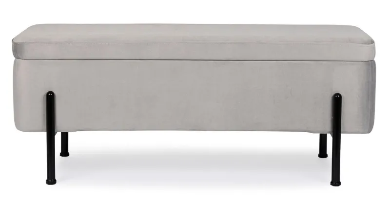 New Bizzotto PANCA CONTENITORE IN VELLUTO GRIGIO CHIARO - IRINA