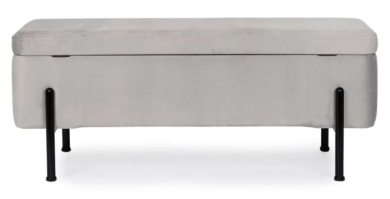 New Bizzotto PANCA CONTENITORE IN VELLUTO GRIGIO CHIARO - IRINA