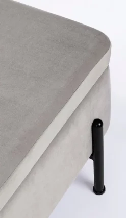 New Bizzotto PANCA CONTENITORE IN VELLUTO GRIGIO CHIARO - IRINA