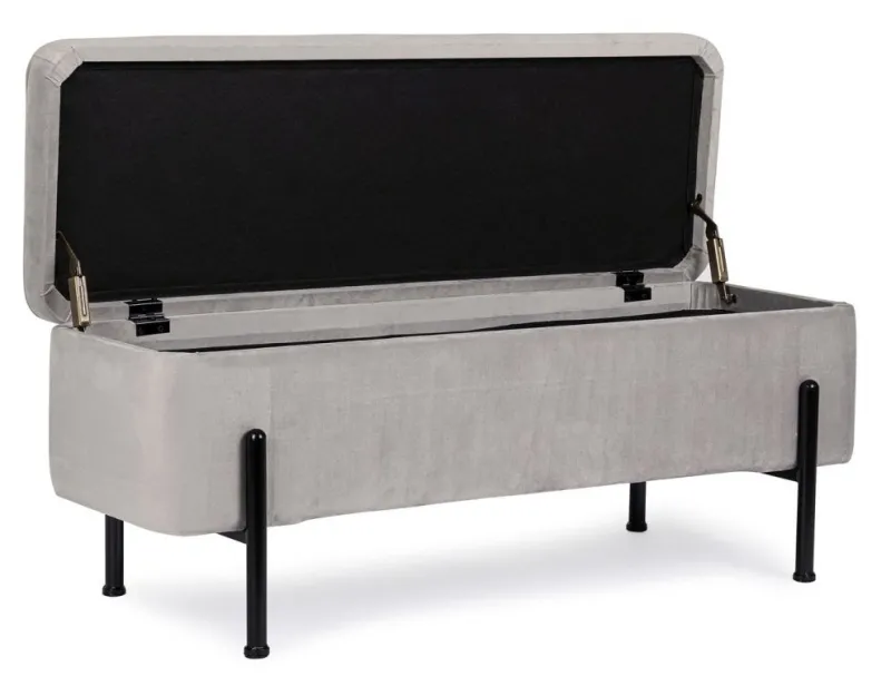 New Bizzotto PANCA CONTENITORE IN VELLUTO GRIGIO CHIARO - IRINA