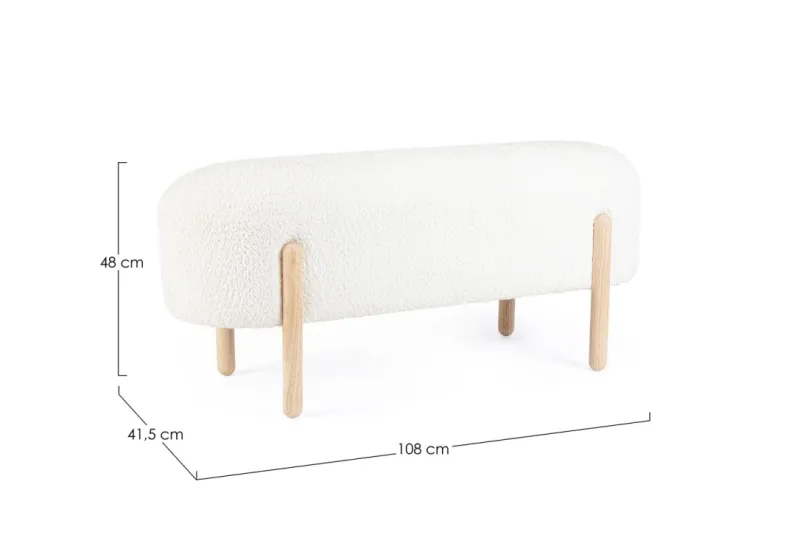 Hot Bizzotto PANCA EFFETTO BOUCLE' BIANCO - DAYLA