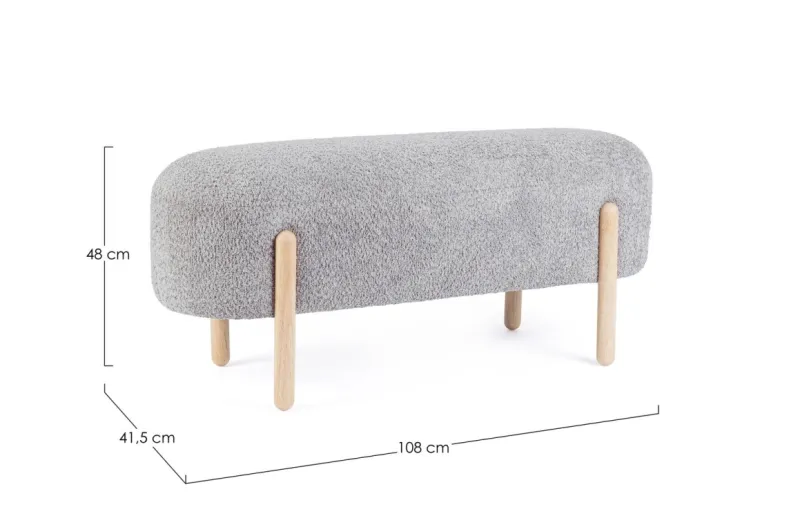 New Bizzotto PANCA EFFETTO BOUCLE' GRIGIO CHIARO - DAYLA