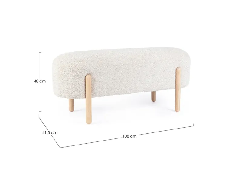 Outlet Bizzotto PANCA EFFETTO BOUCLE' NATURALE - DAYLA