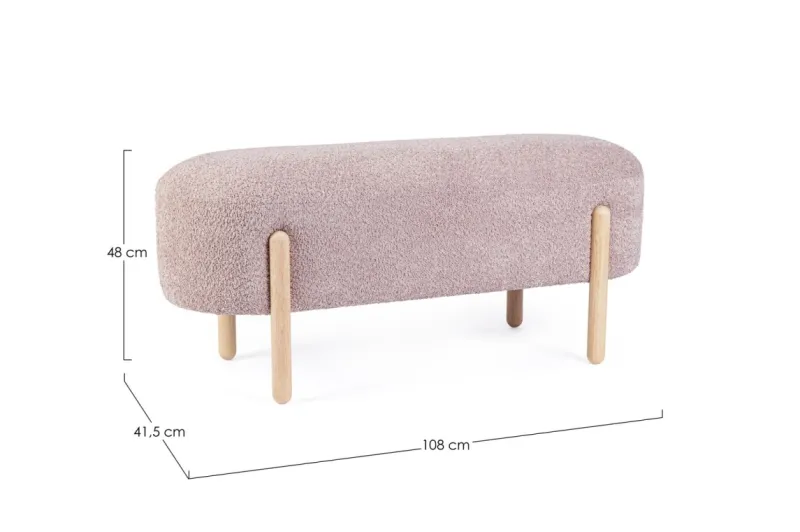 Best Bizzotto PANCA EFFETTO BOUCLE' ROSA ANTICO - DAYLA