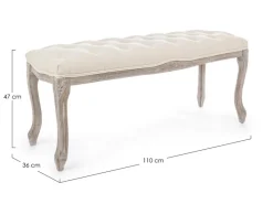 Discount Bizzotto PANCA IN TESSUTO NATURALE - MATHILDE