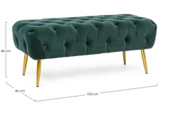 Clearance Bizzotto PANCA IN VELLUTO VERDE - GIACINTA