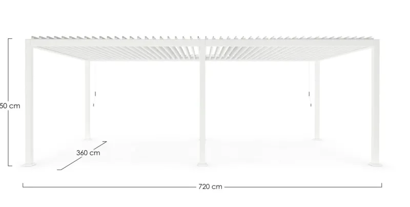 Outlet Bizzotto PERGOLA OCEAN 3.6X7.2 BIANCO