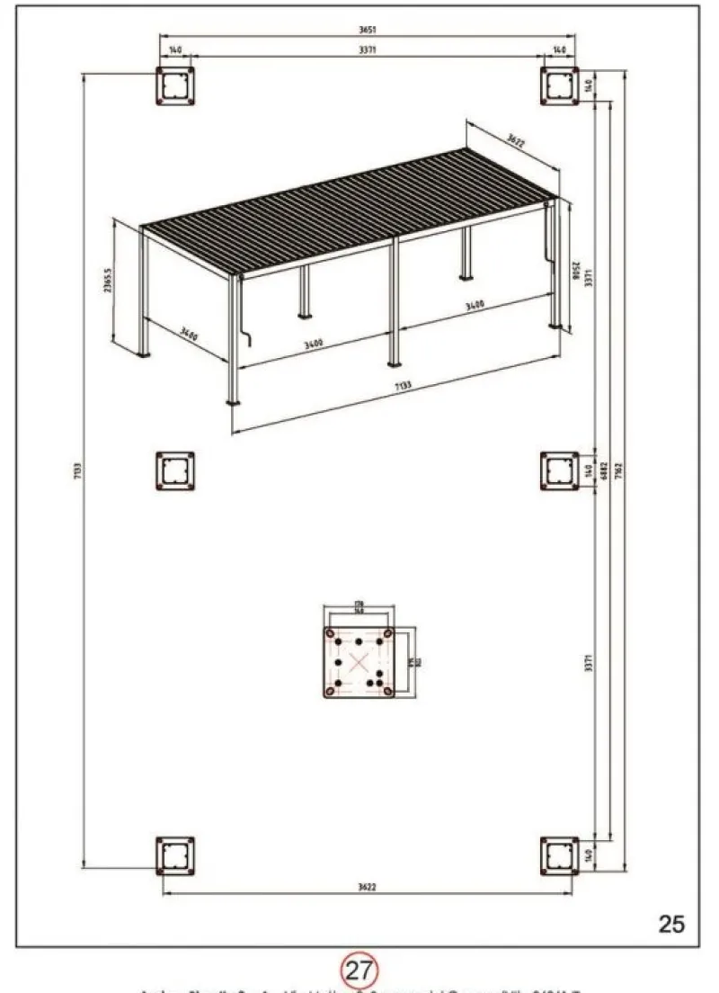 Outlet Bizzotto PERGOLA OCEAN 3.6X7.2 BIANCO