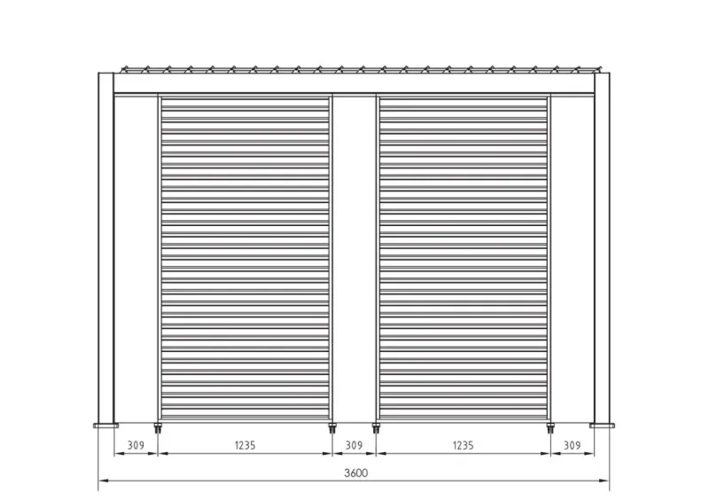 Hot Bizzotto PERGOLA OCEAN 3.6X3.6 NATURAL-ANTRACITE