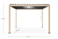 Hot Bizzotto PERGOLA OCEAN 3.6X3.6 NATURAL-ANTRACITE