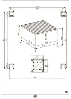 Hot Bizzotto PERGOLA OCEAN 3.6X3.6 NATURAL-ANTRACITE