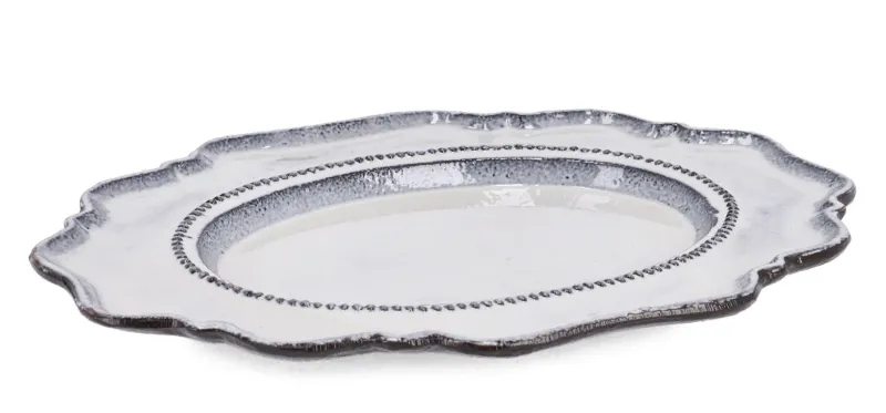 New Bizzotto PIATTO DECORATIVO HIKARI ANTIQU WHITE H2