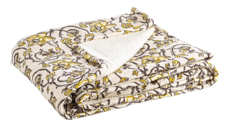 Discount Bizzotto PLAID CALAIS AVORIO C-FIORE 130X180