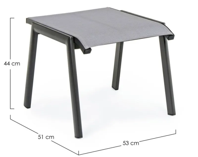 Discount Bizzotto POGGIAPIEDI IN ALLUMINIO IMPILABILE ANTRACITE GK52 - CRUISE