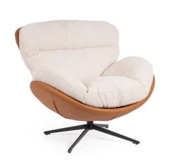 Discount Bizzotto POLTRONA ADINDA GHIACCIO/CUOIO