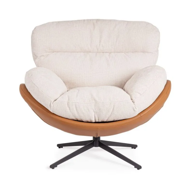 Discount Bizzotto POLTRONA ADINDA GHIACCIO/CUOIO