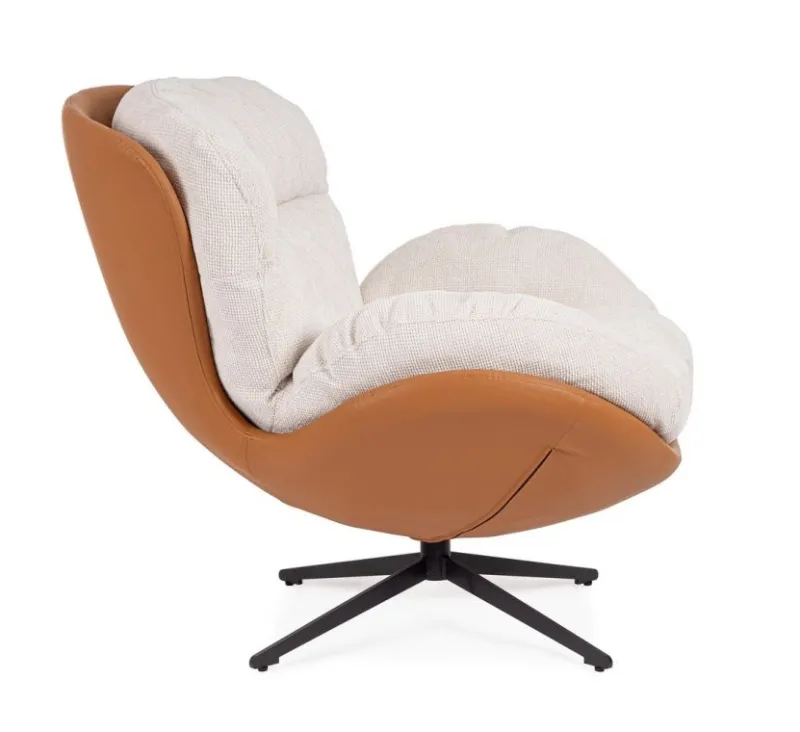 Discount Bizzotto POLTRONA ADINDA GHIACCIO/CUOIO