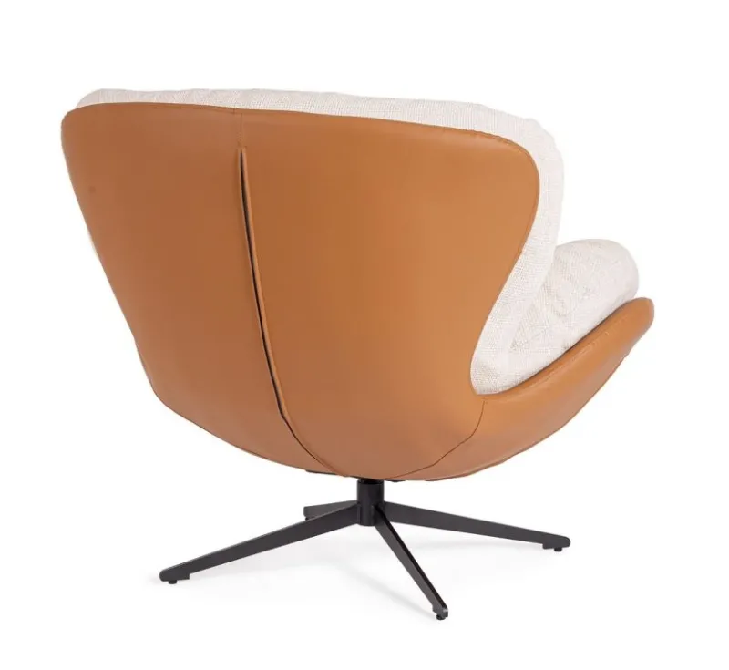 Discount Bizzotto POLTRONA ADINDA GHIACCIO/CUOIO