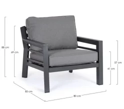 Outlet Bizzotto POLTRONA ANTRACITE PG61 - HENDRIX