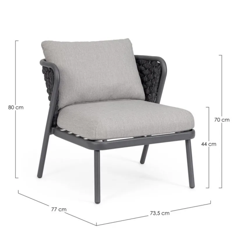 Outlet Bizzotto POLTRONA ANTRACITE QS22/GRAPHITE - HARLOW