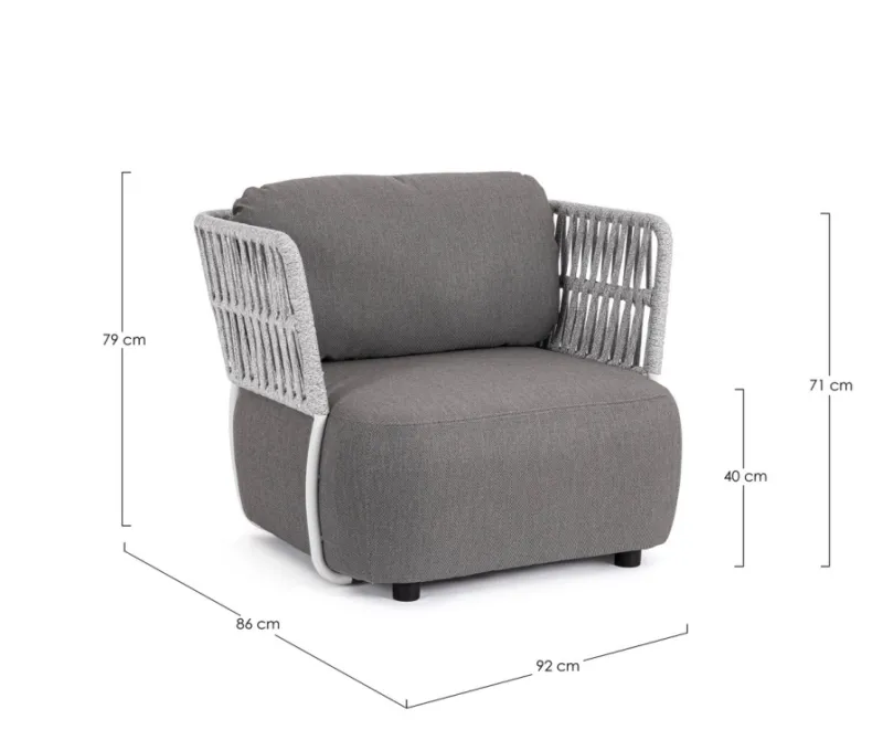 Best Bizzotto POLTRONA BIANCO/GRIGIO - PALMER