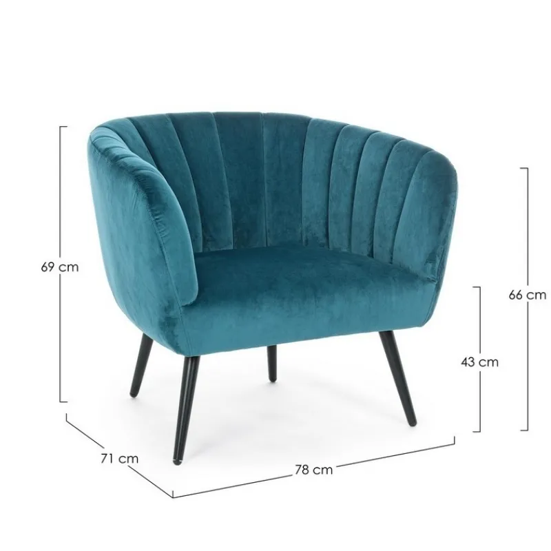 Outlet Bizzotto POLTRONA BLU PAVONE - AVRIL