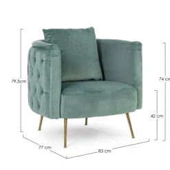 Hot Bizzotto POLTRONA BLU TURCHESE - TENBURY