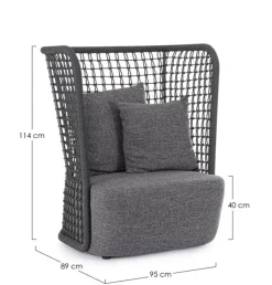 Clearance Bizzotto POLTRONA C-C KOLLAR ANTRACITE