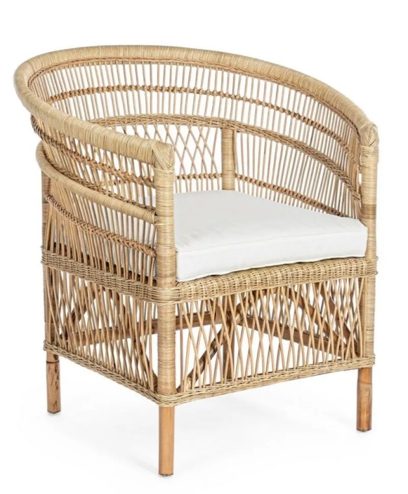 Sale Bizzotto POLTRONA CON CUSCINO IN FIBRE NATURALI - JOSEFINA