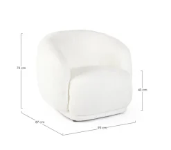 New Bizzotto POLTRONA EFFETTO BOUCLE' BIANCO - TECLA