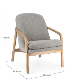 New Bizzotto POLTRONA EFFETTO BOUCLE' STONE - ELAIDE