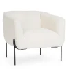 Clearance Bizzotto POLTRONA EFFETTO BOUCLE' BIANCO - CLAUDINE