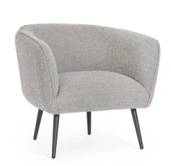 Hot Bizzotto POLTRONA EFFETTO BOUCLE' GRIGIO - AVRIL