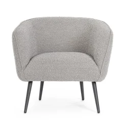 Hot Bizzotto POLTRONA EFFETTO BOUCLE' GRIGIO - AVRIL