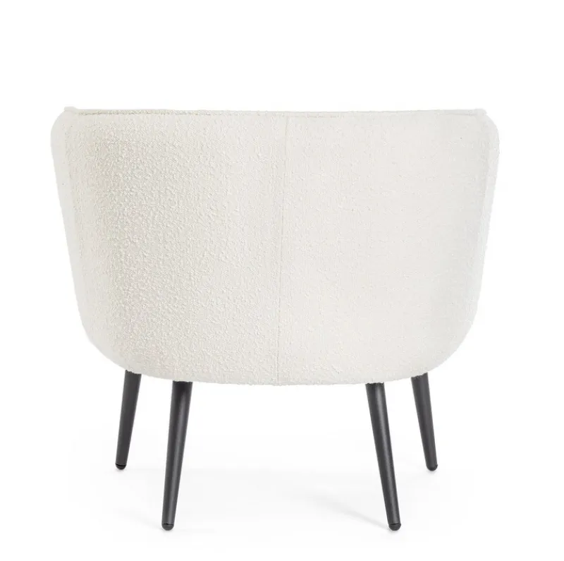 Outlet Bizzotto POLTRONA EFFETTO BOUCLE' BIANCO - AVRIL