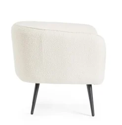 Outlet Bizzotto POLTRONA EFFETTO BOUCLE' BIANCO - AVRIL