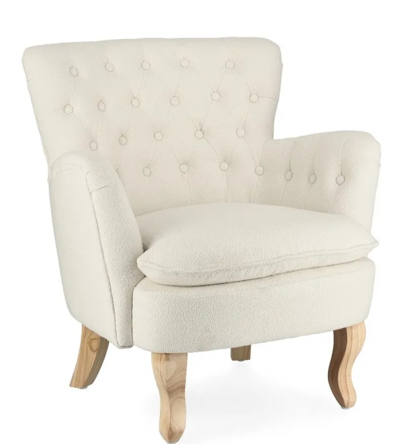 Bizzotto POLTRONA EFFETTO BOUCLE' PANNA - ORLINS