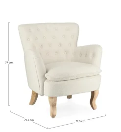 Bizzotto POLTRONA EFFETTO BOUCLE' PANNA - ORLINS