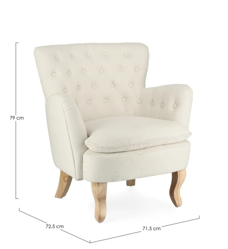 Bizzotto POLTRONA EFFETTO BOUCLE' PANNA - ORLINS