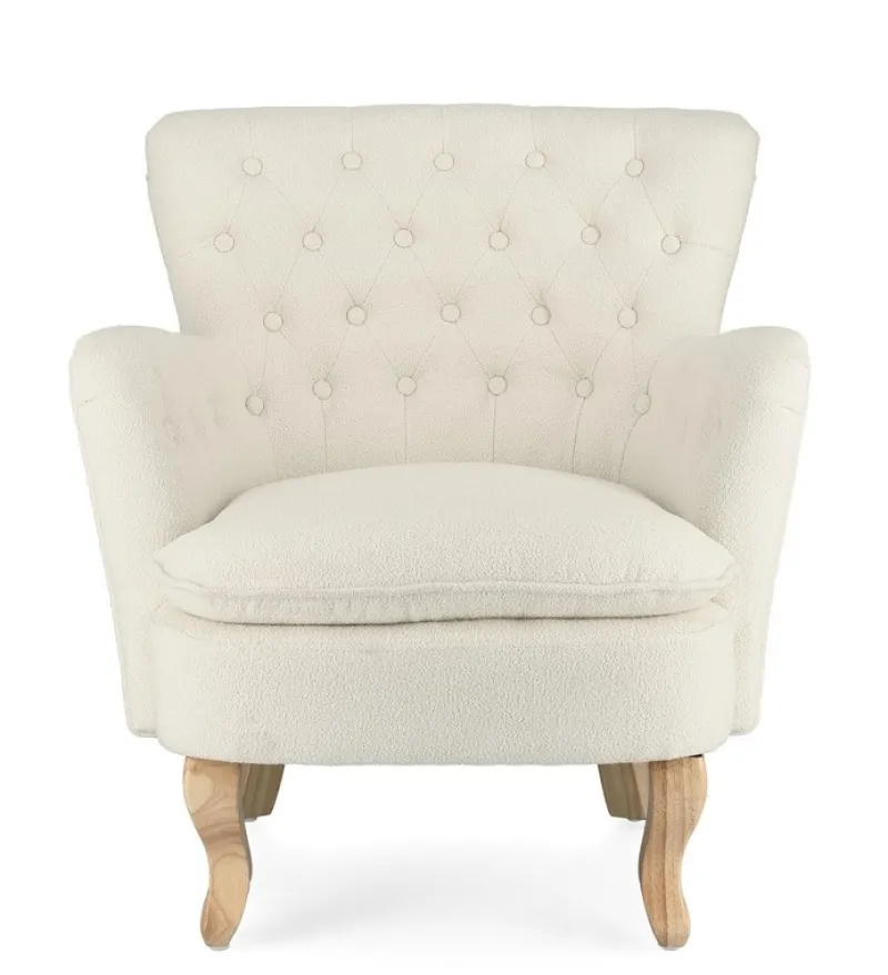 Bizzotto POLTRONA EFFETTO BOUCLE' PANNA - ORLINS