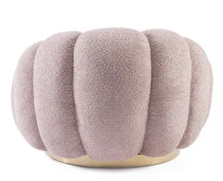 Outlet Bizzotto POLTRONA GIREVOLE EFFETTO BOUCLE' ROSA ANTICO - FLOREL