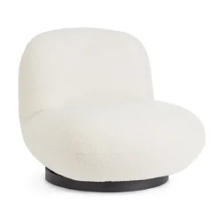 Outlet Bizzotto POLTRONA GIREVOLE EFFETTO BOUCLE' BIANCO - MARGOT