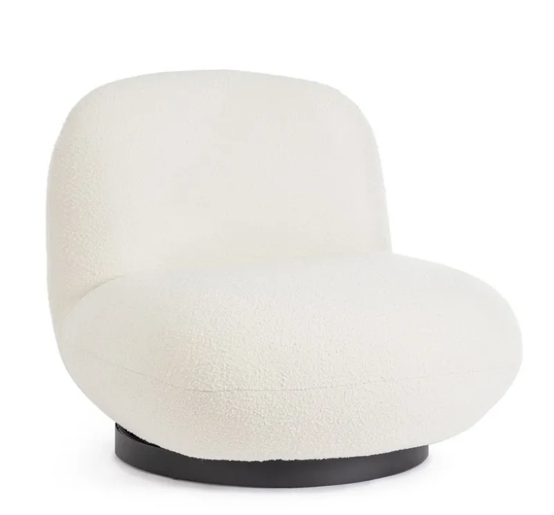 Outlet Bizzotto POLTRONA GIREVOLE EFFETTO BOUCLE' BIANCO - MARGOT