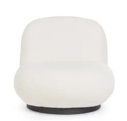 Outlet Bizzotto POLTRONA GIREVOLE EFFETTO BOUCLE' BIANCO - MARGOT