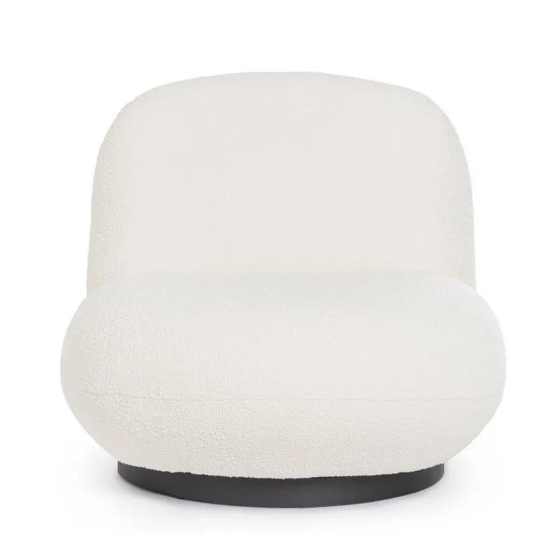 Outlet Bizzotto POLTRONA GIREVOLE EFFETTO BOUCLE' BIANCO - MARGOT