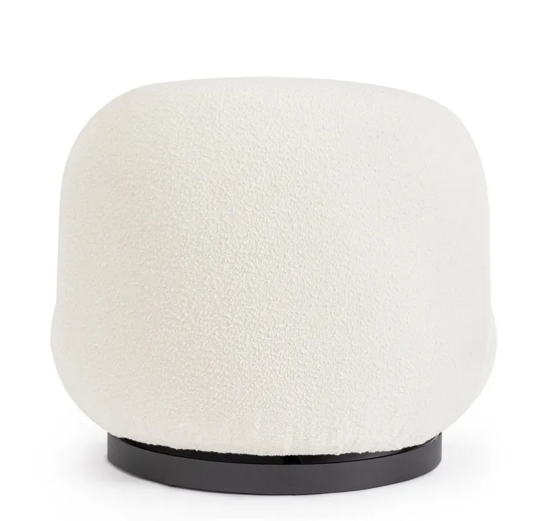 Outlet Bizzotto POLTRONA GIREVOLE EFFETTO BOUCLE' BIANCO - MARGOT